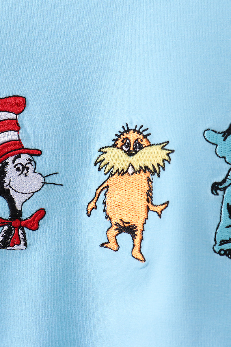 Blue character embroidery bubble