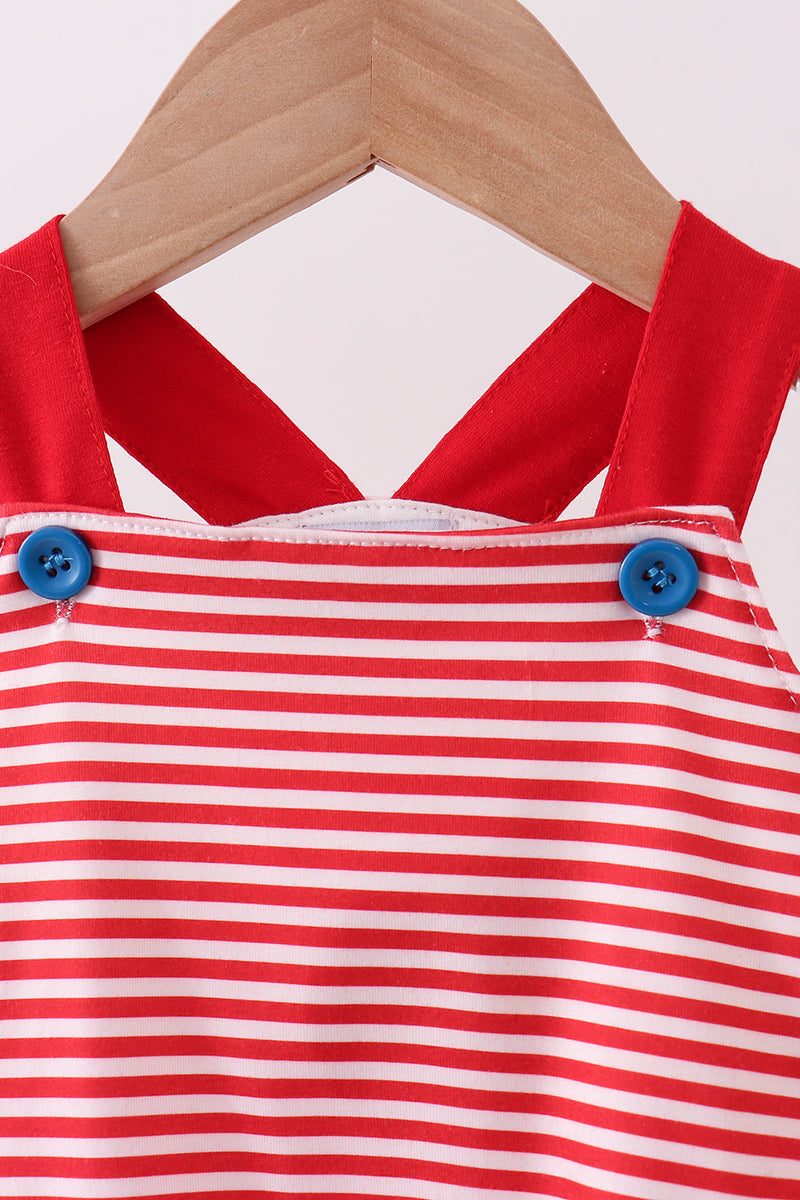 Red stripe star applique bubble