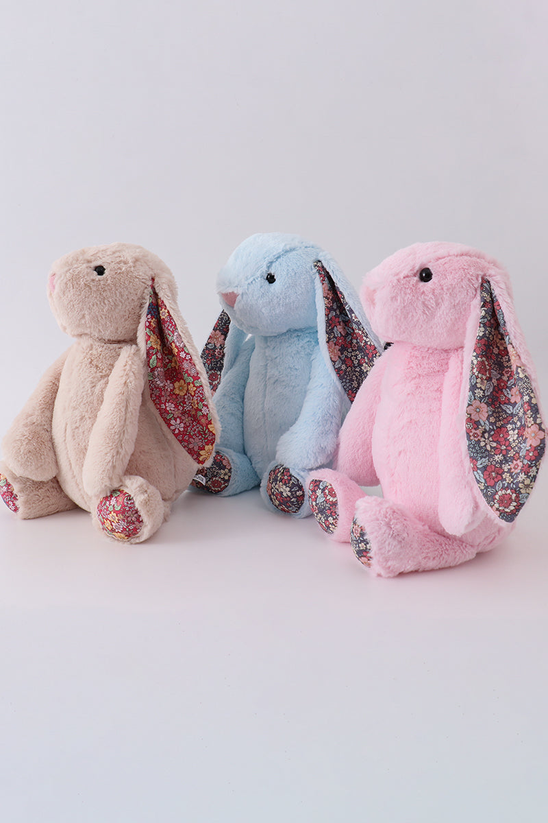 Blue floral plush bunny