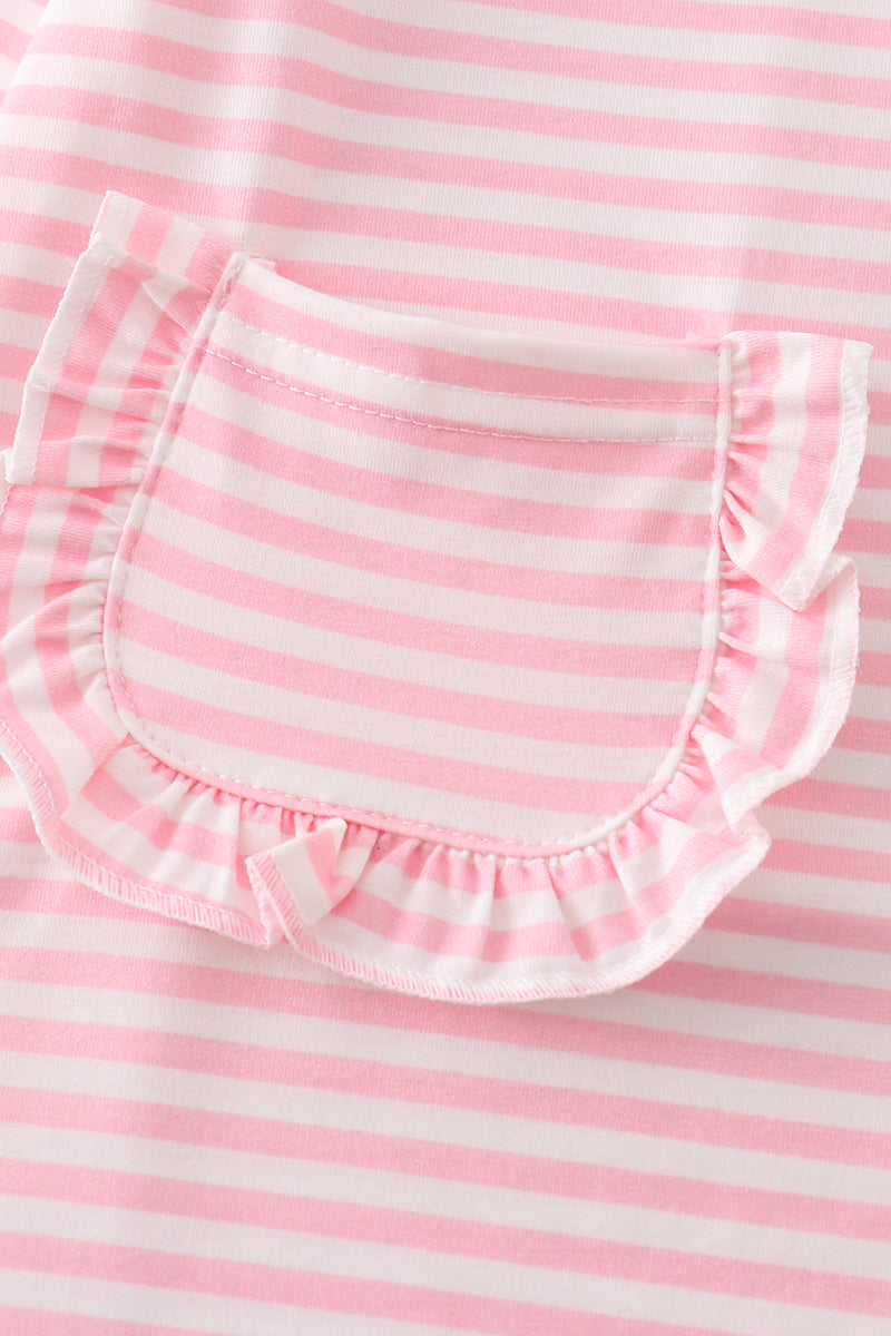 Pink christmas tree embroidery dress