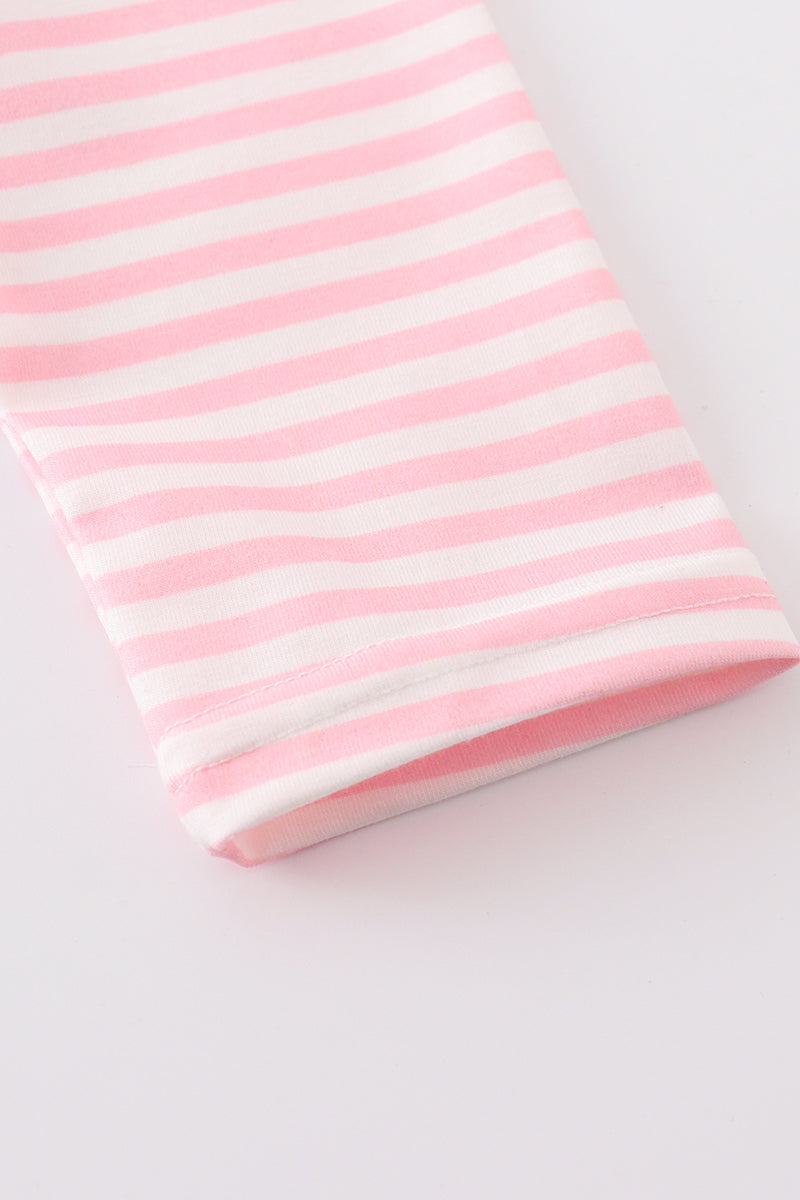 Pink christmas tree embroidery dress