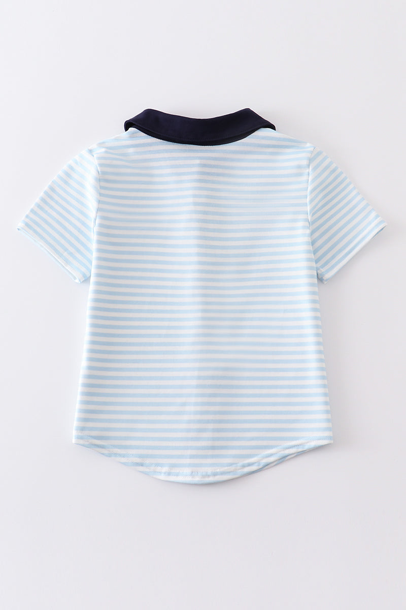 Stripe golf embroidery boy top