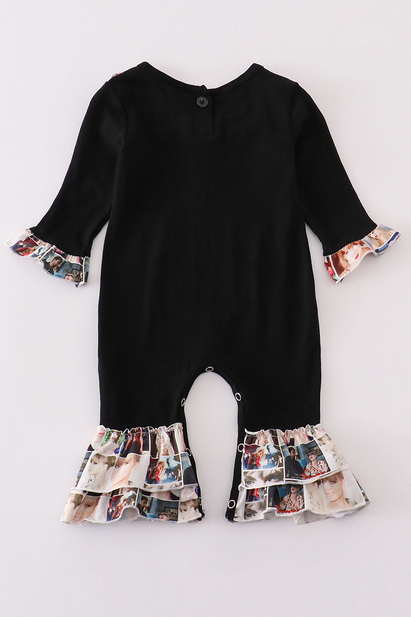 Black music fan girl romper