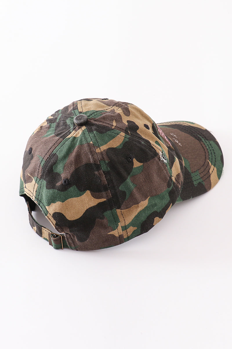 Camouflage flag vintage baseball cap mom & me