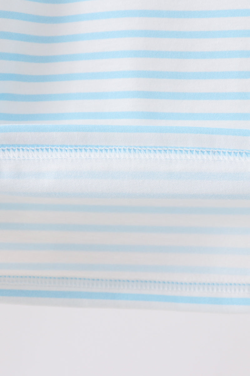 Blue School Apple French Knot Top