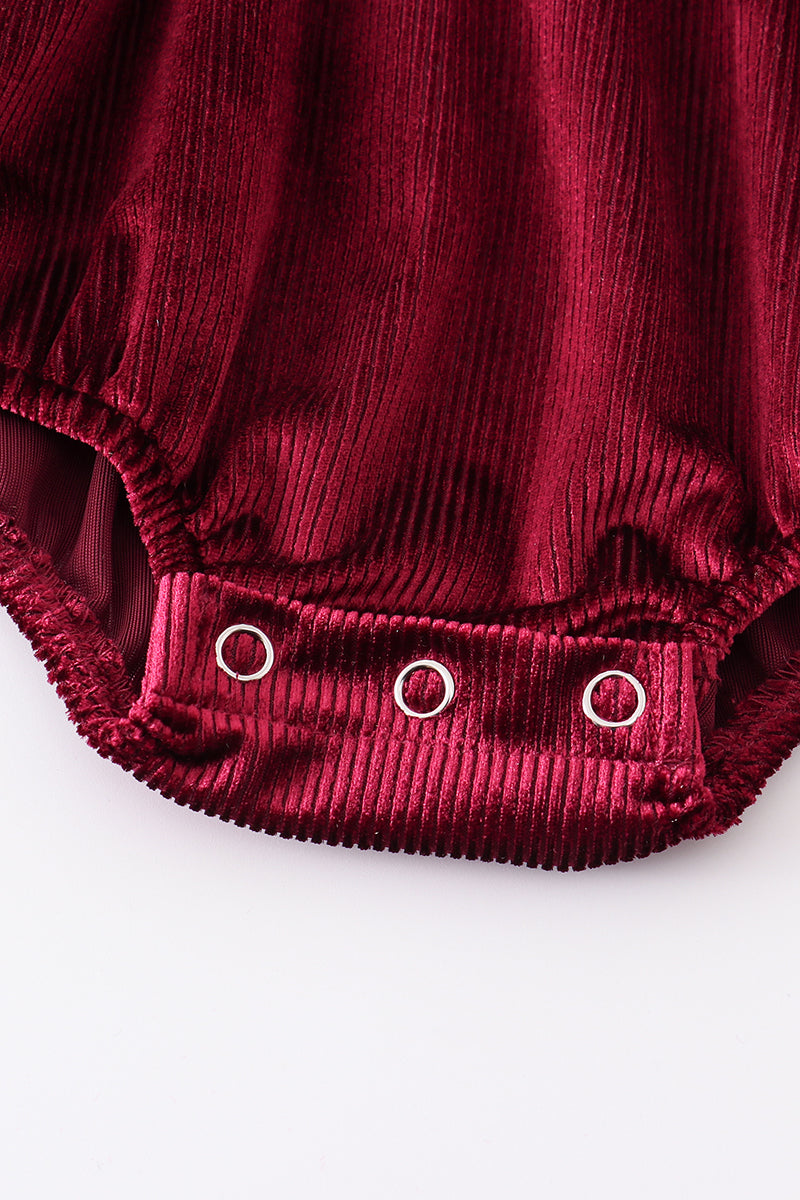 Maroon ruffle velvet bubble