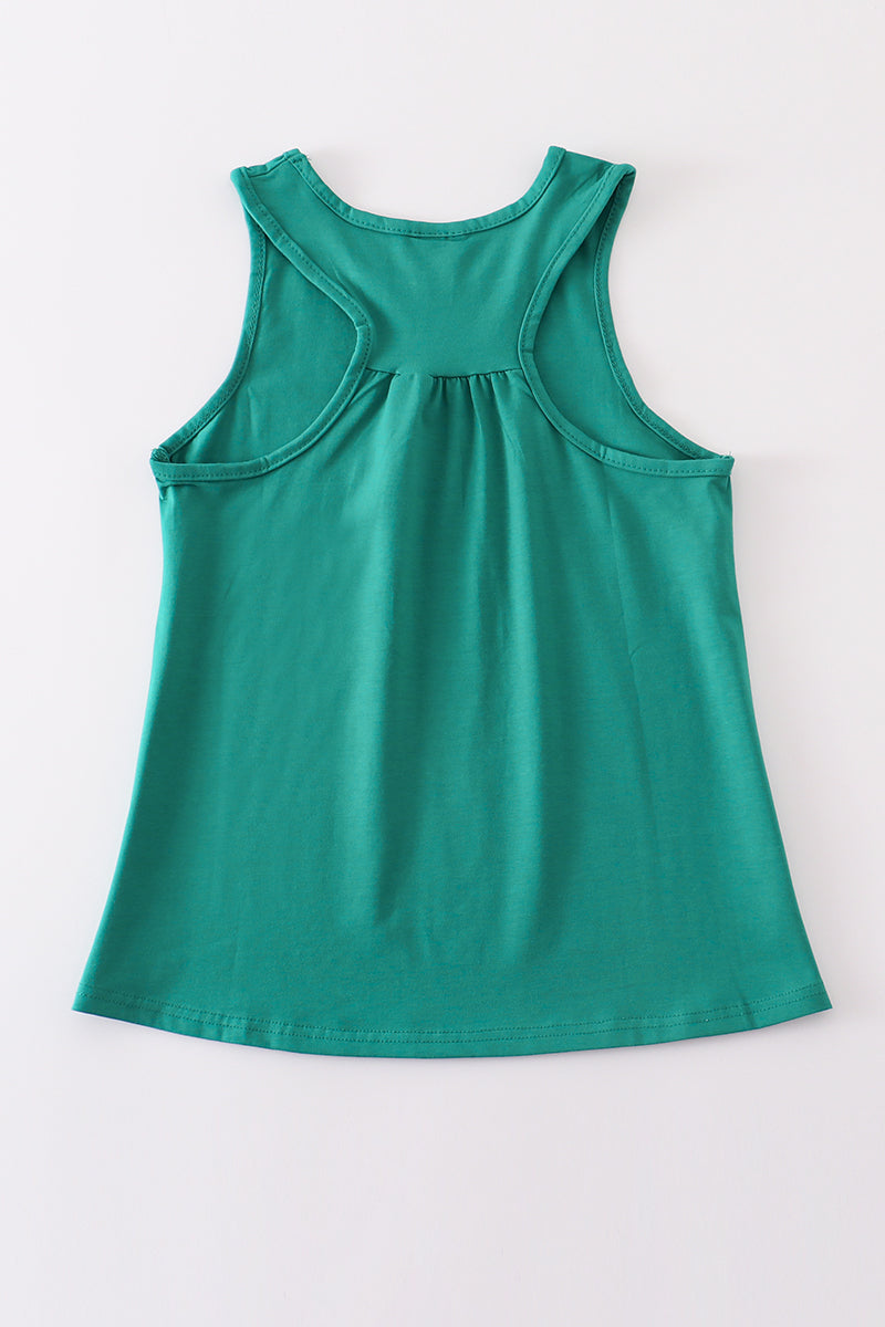 Teal blank basic kids teens adult tank top