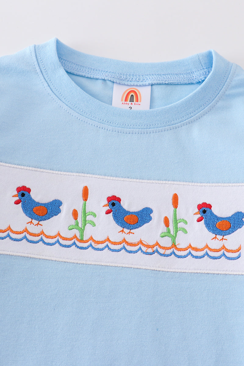 Premium Chicken embroidery boy top