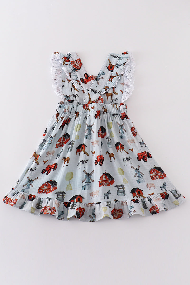 Premium Farm muslin ruffle dress