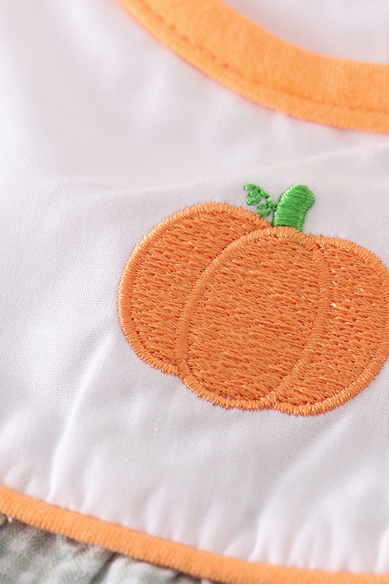 Premium Green pumpkin embroidery girl set