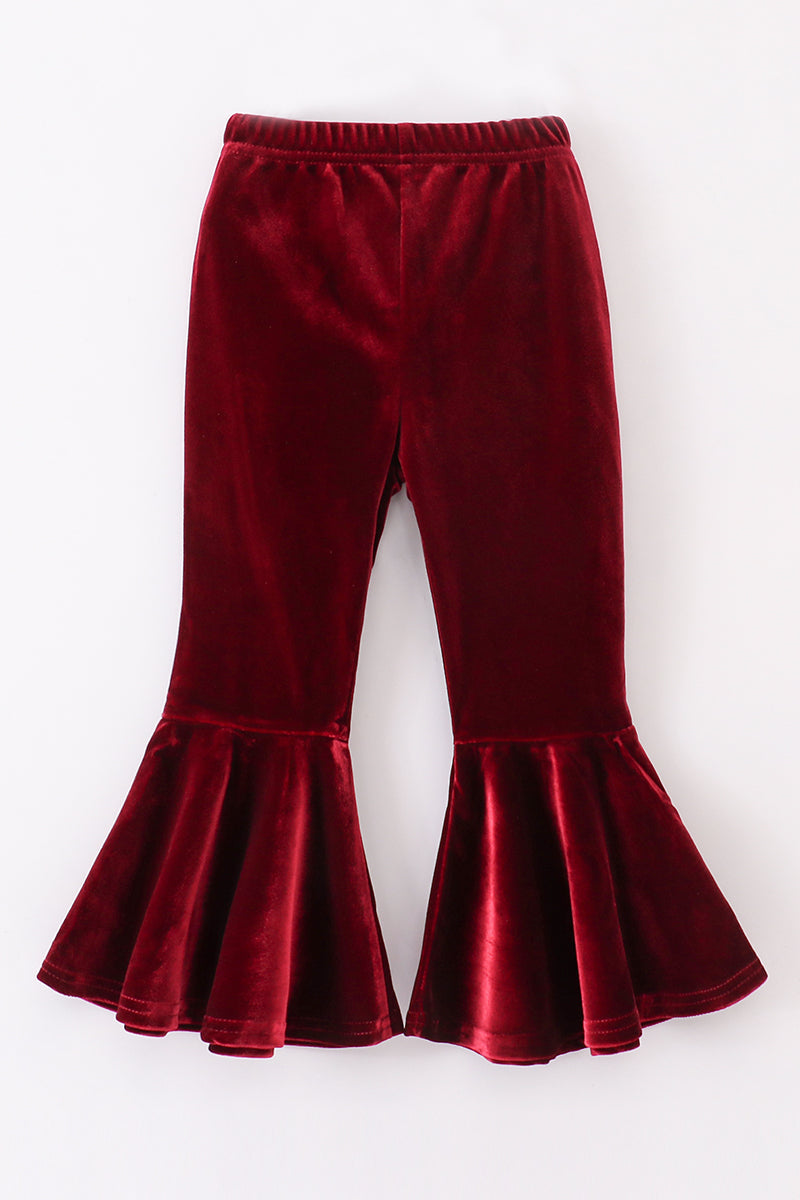 Premium Maroon velvet bell pants