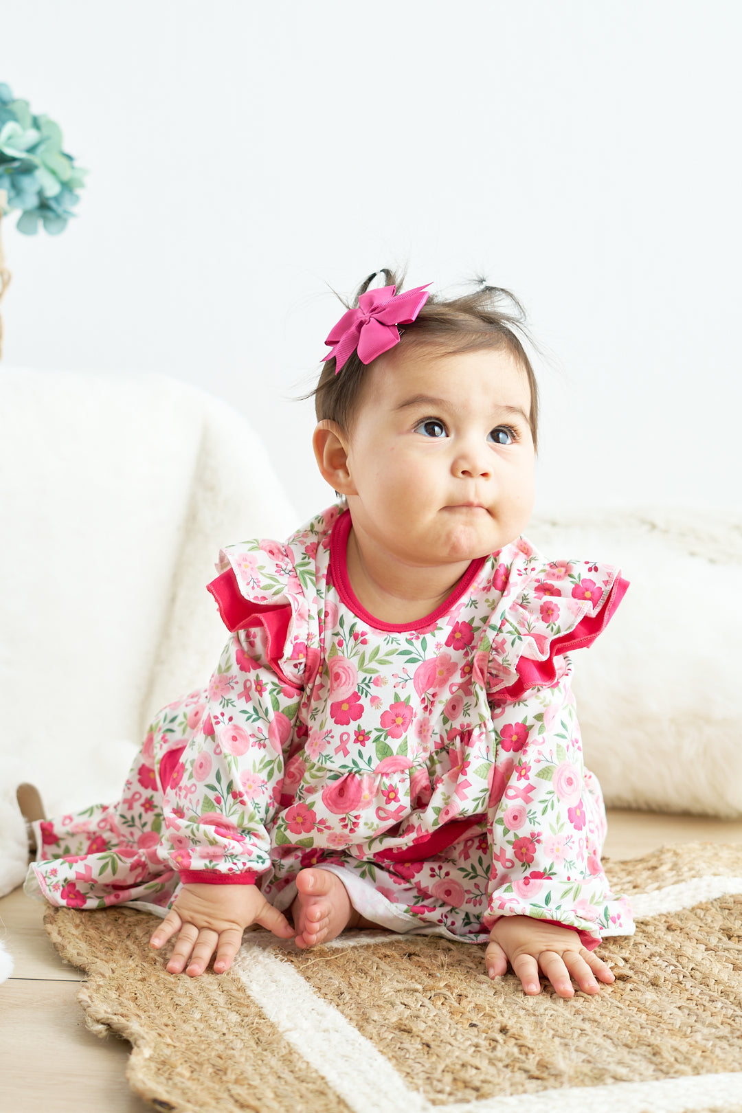 Pink valentine's day print ruffle dress