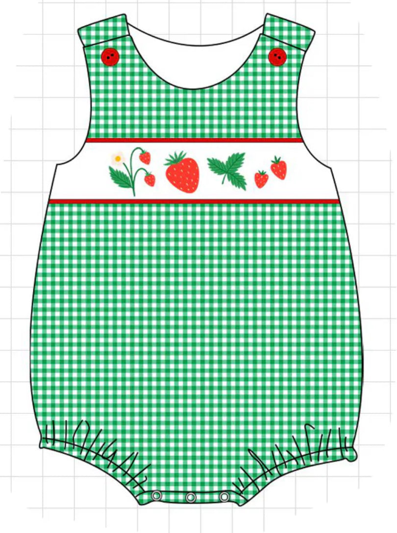 Red Strawberry Embroidery Swiss Dot Collection