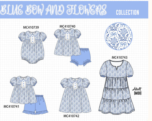 Blue Bow Floral Print Collection