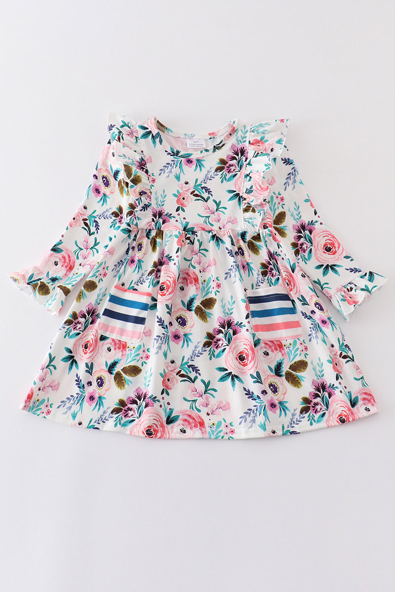 Floral print ruffle dress