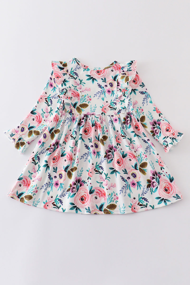 Floral print ruffle dress