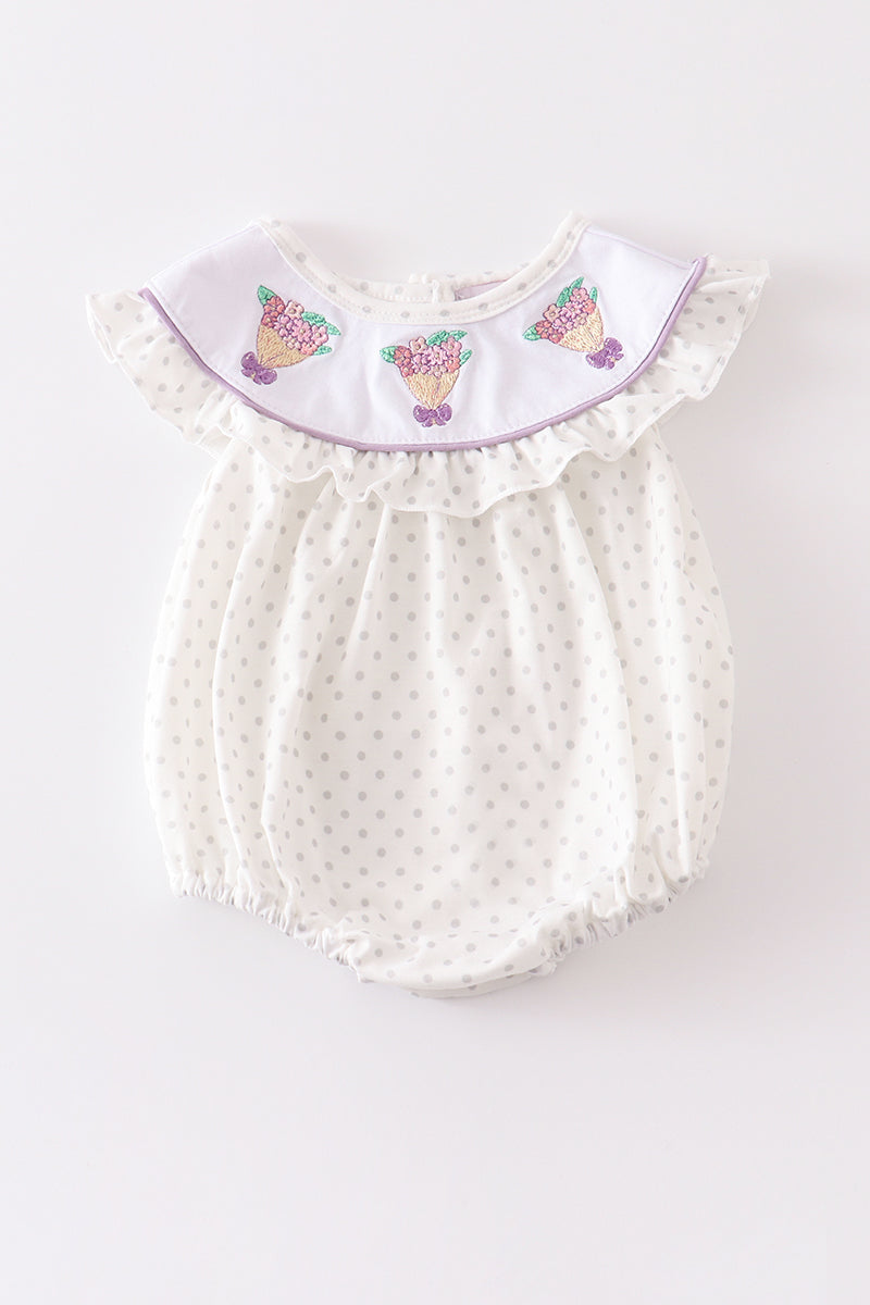 White floral embroidery girl bubble