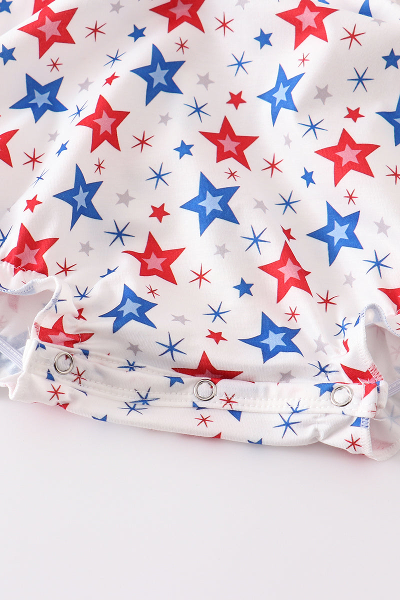 Red patriotic star print girl bubble