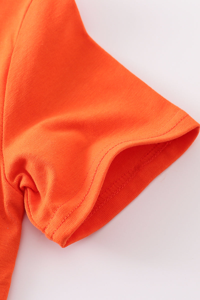 Orange Florida sequin laser skort set