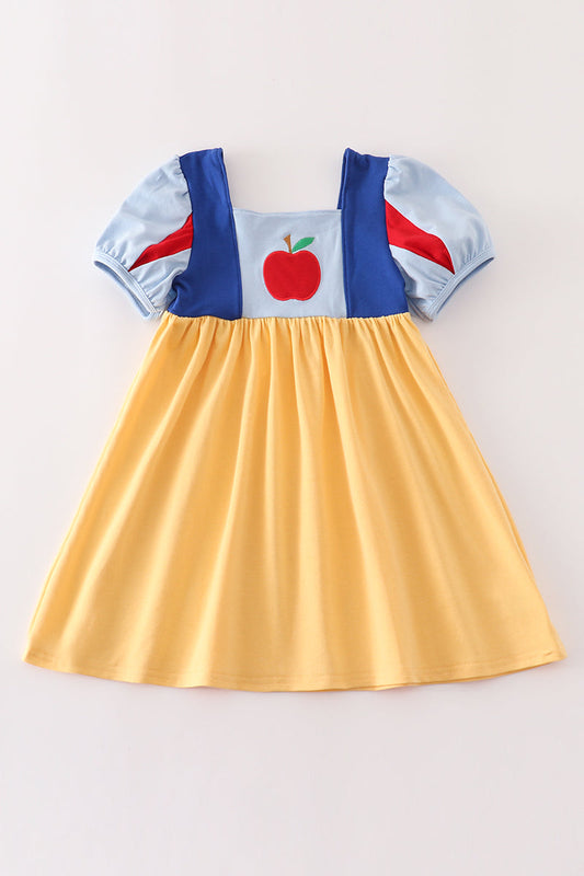 Snow white apple embroidery dress