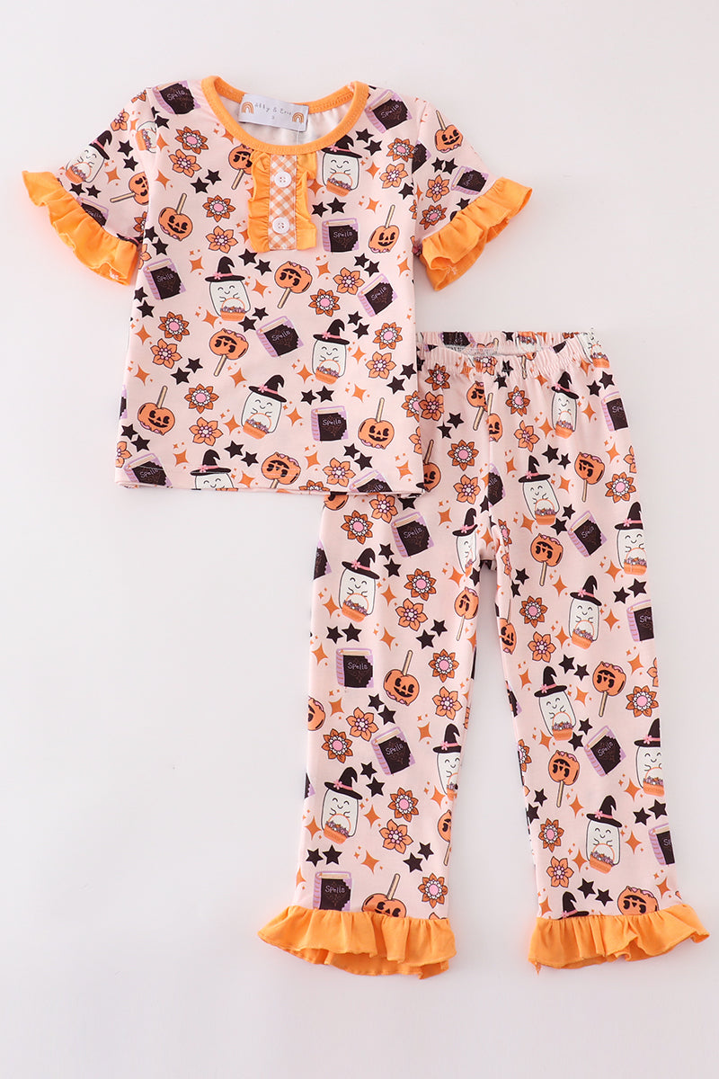 Happy halloween girl pajamas set