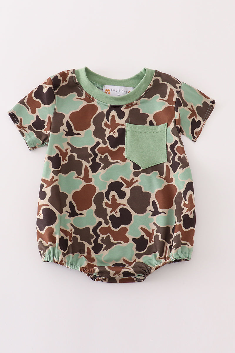 Camouflage print boy bubble