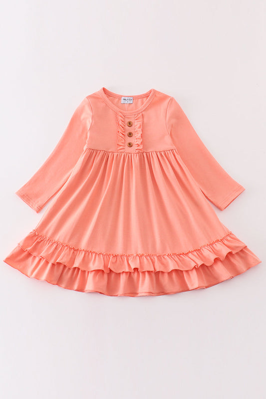 Pink ruffle girl dress