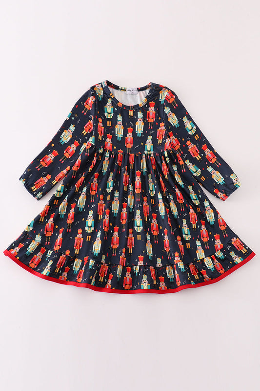 Black nutcracker print dress