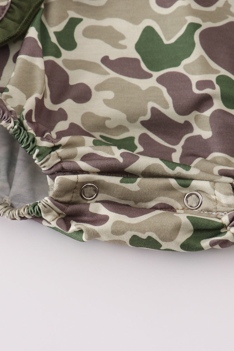 Camouflage print ruffle bubble