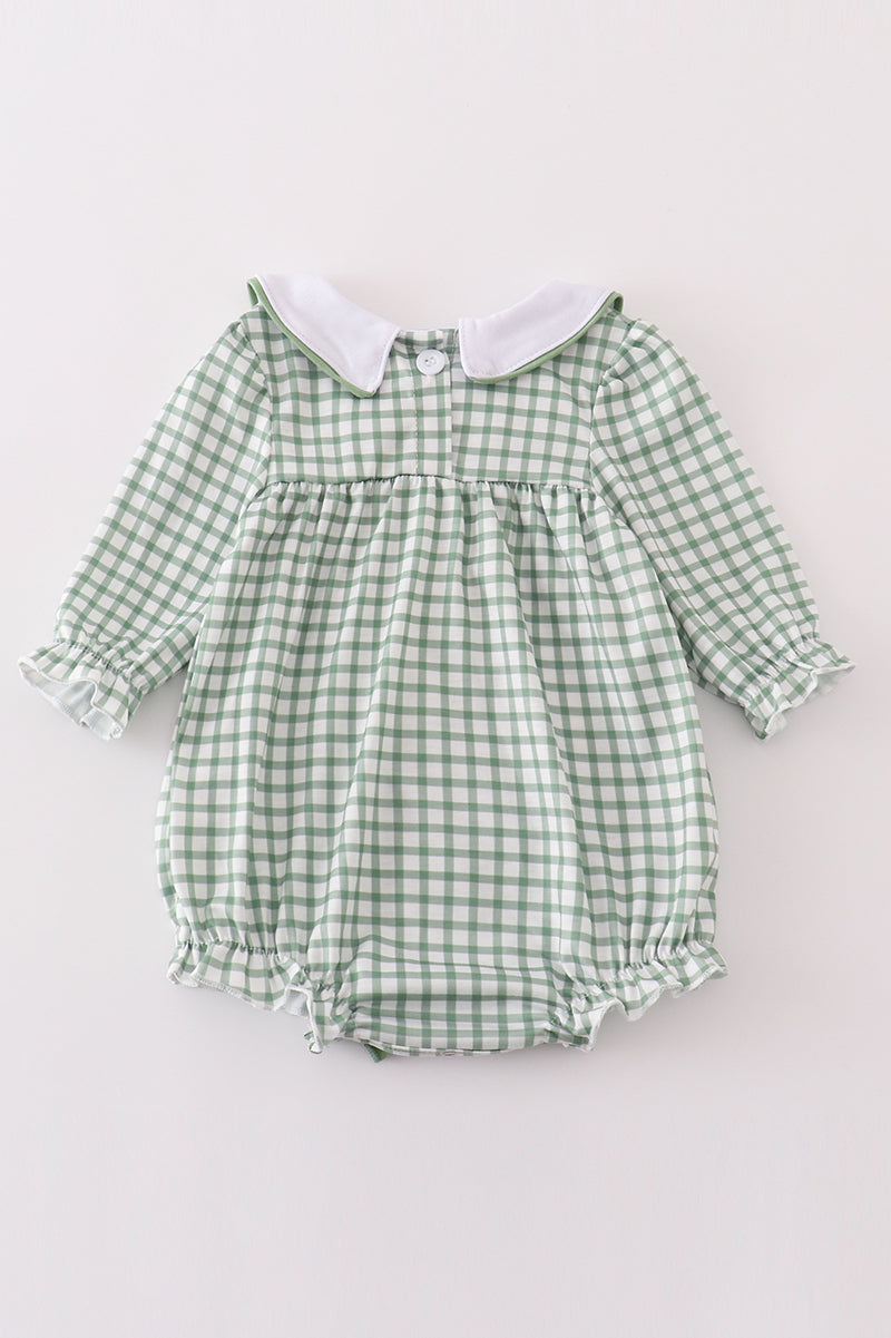 Green clover embroidery girl bubble