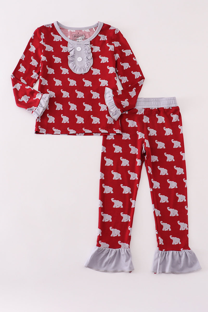 Alabama roll tide elephant print bamboo pajamas set