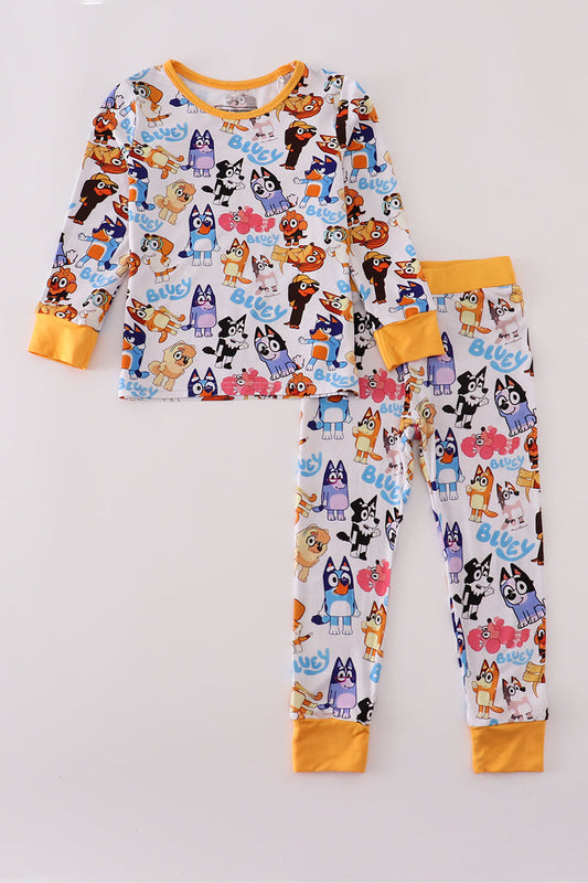 Character print bamboo 2pc pajamas set