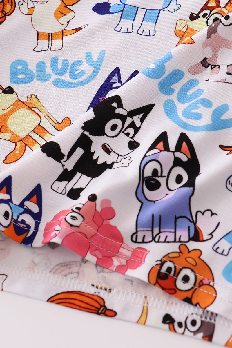 Character print bamboo 2pc pajamas set