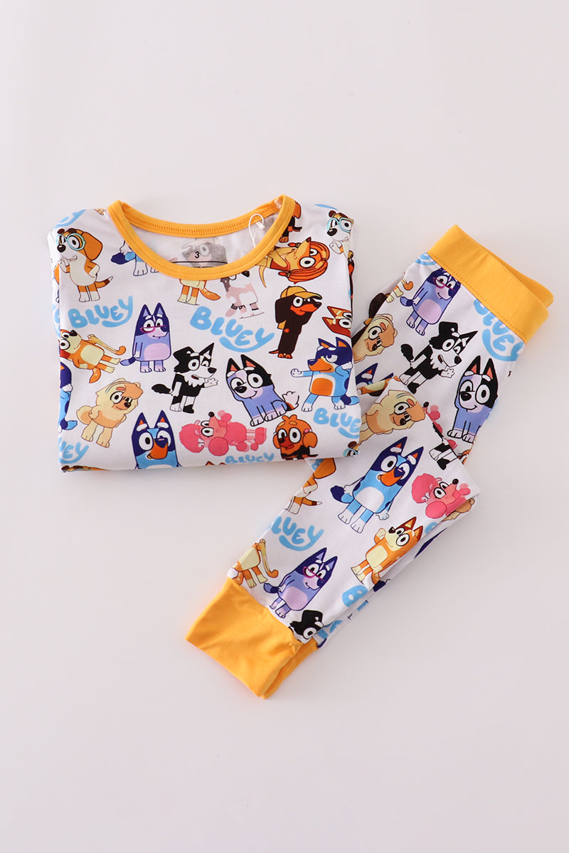 Character print bamboo 2pc pajamas set
