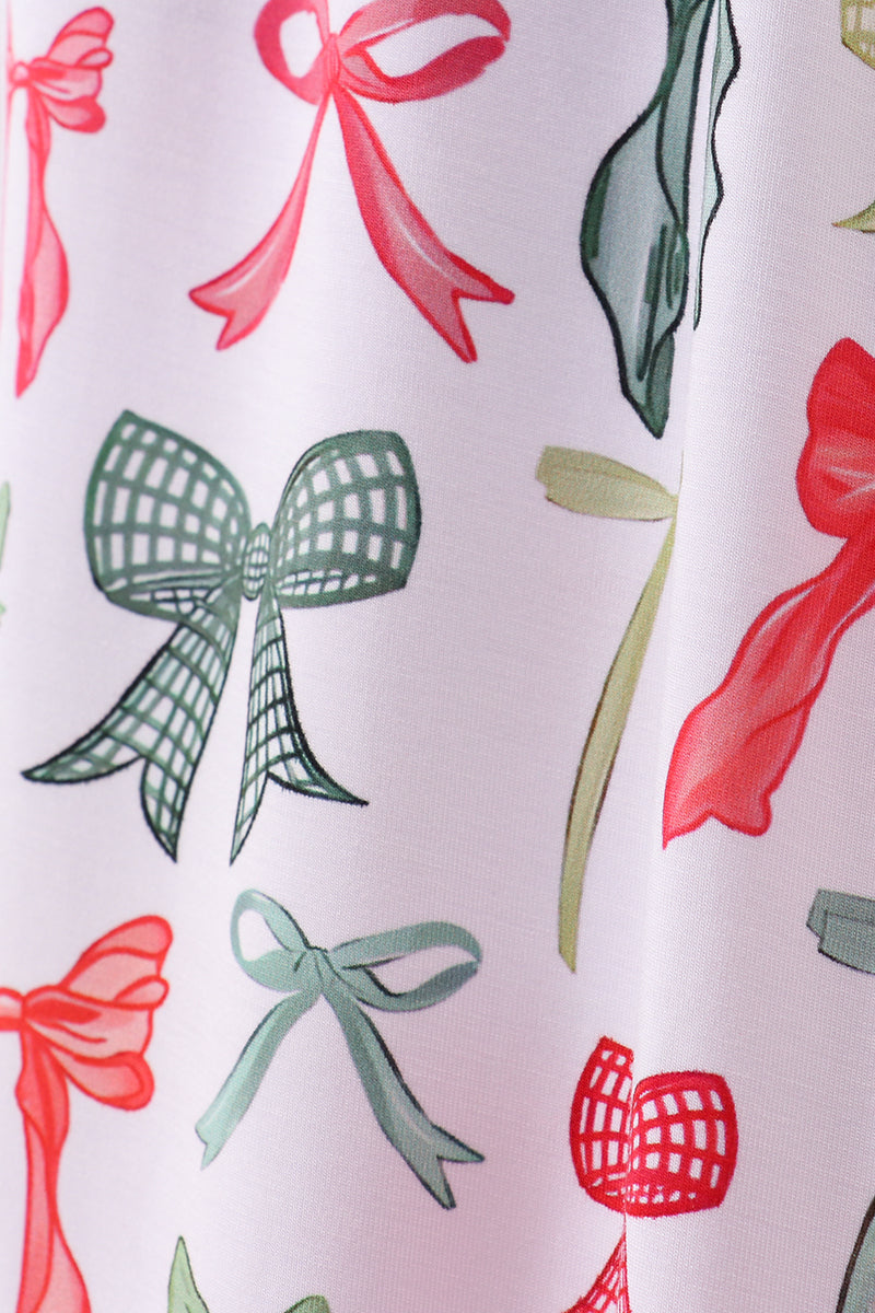 Red bow bamboo mom pajamas pants