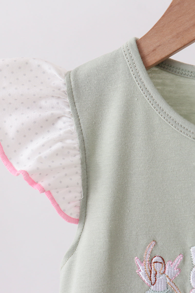 Dance angel embroidery ruffle dress