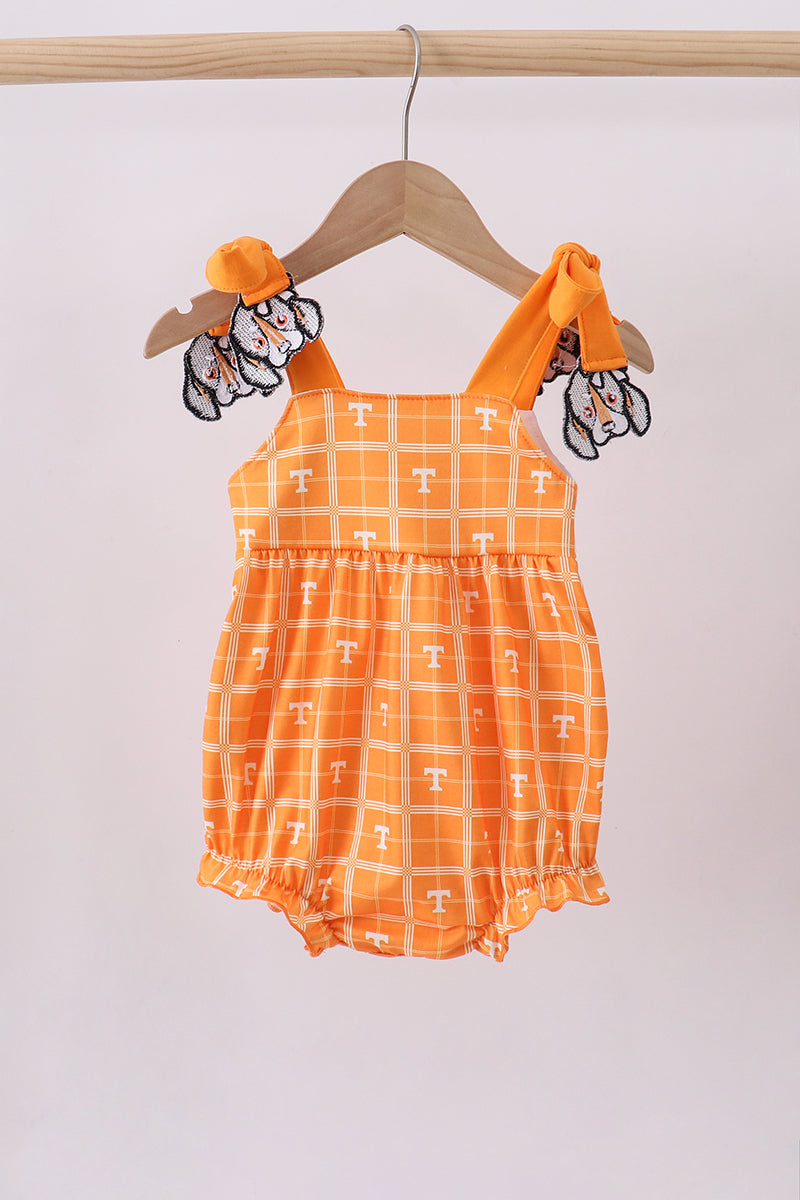 Orange Tennessee go vols embroidery plaid bubble