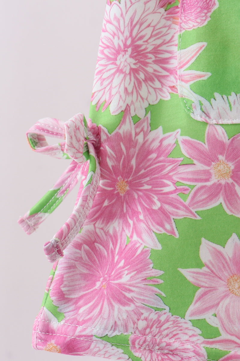 Pink floral lace shift dress