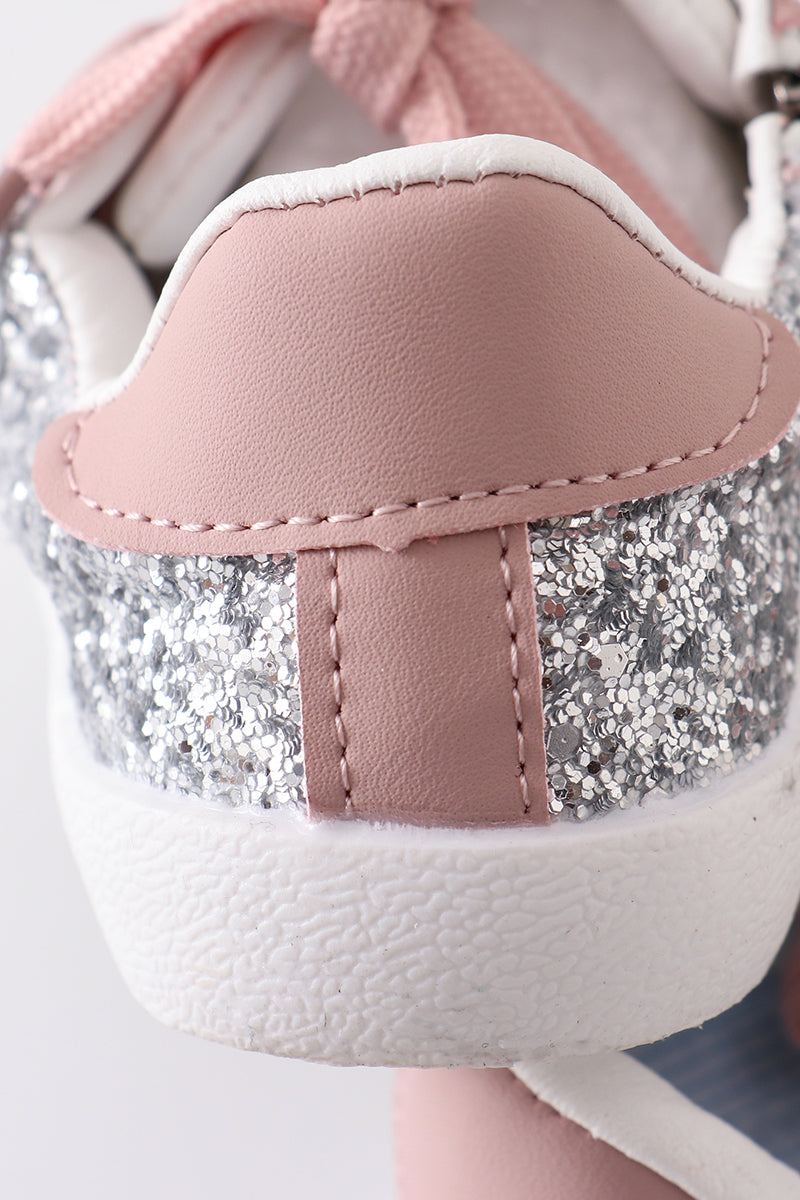 Pink star glitter sneaker (toddler to big kids)