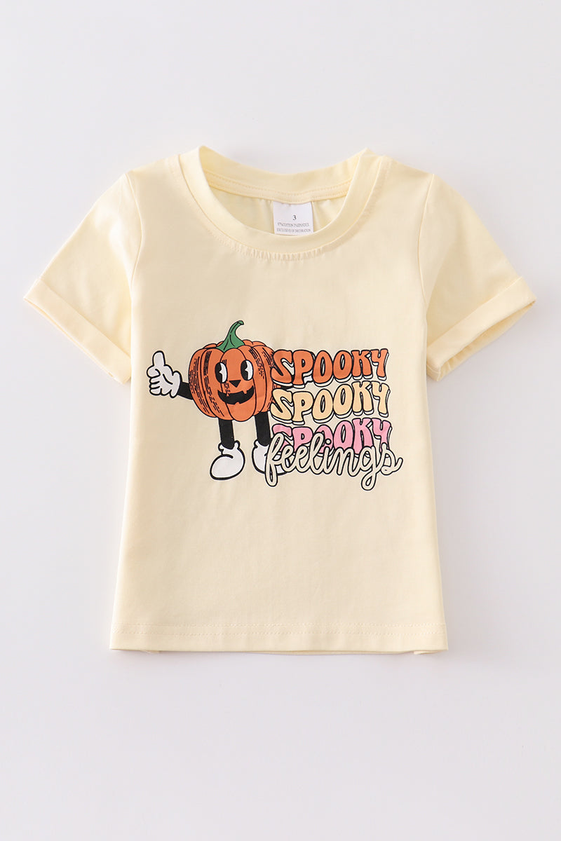 Halloween pumpkin spooky girl top